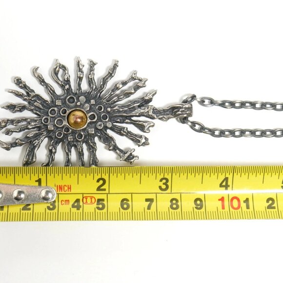 Robert Larin Brutalist Necklace Pendant Signed MCM Quebec Designer 1970s HTF - Picture 6 of 6